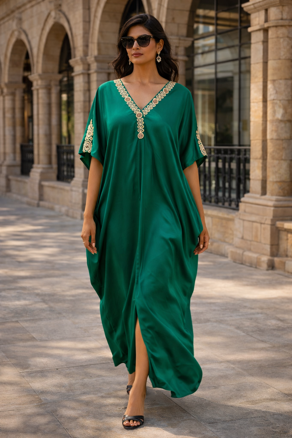 Halo Kaftan Emerald Green