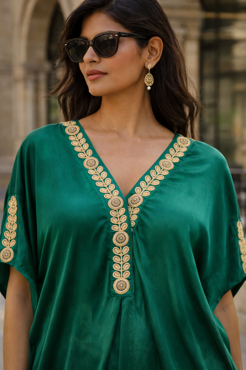 Halo Kaftan Emerald Green
