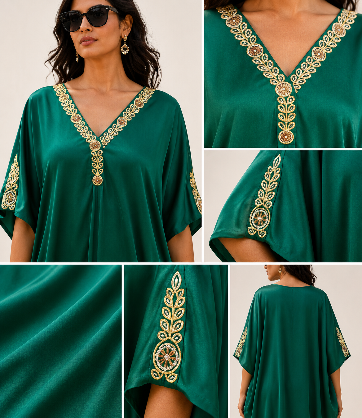 Halo Kaftan Emerald Green