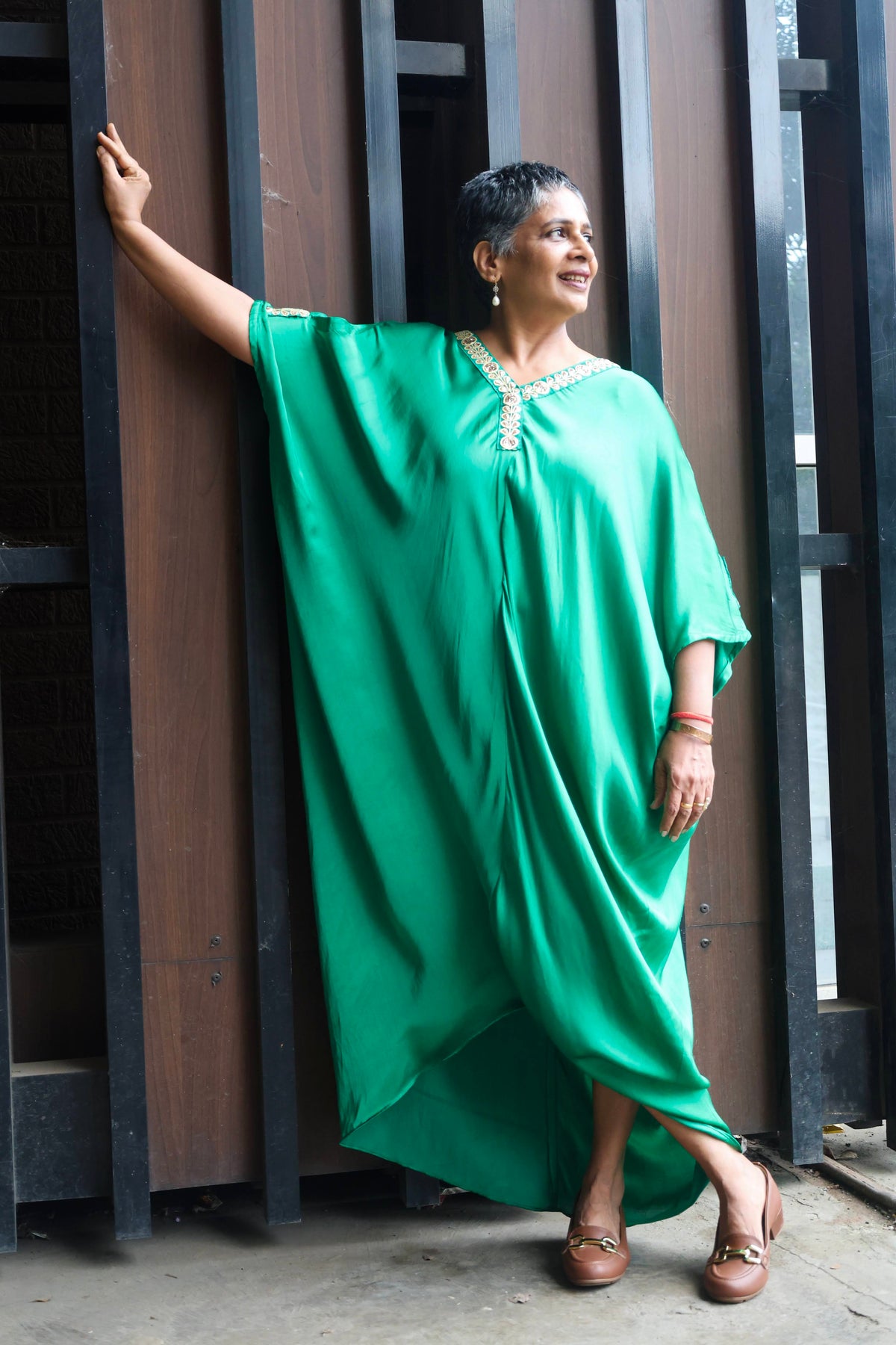 Halo Kaftan Emerald Green