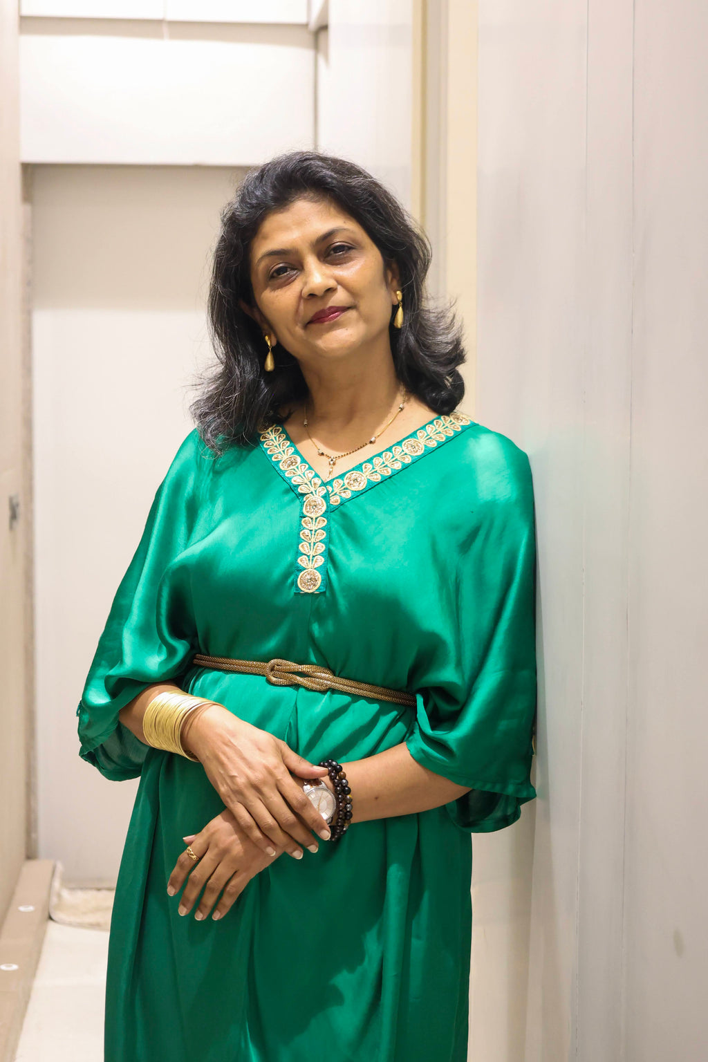 Halo Kaftan Emerald Green