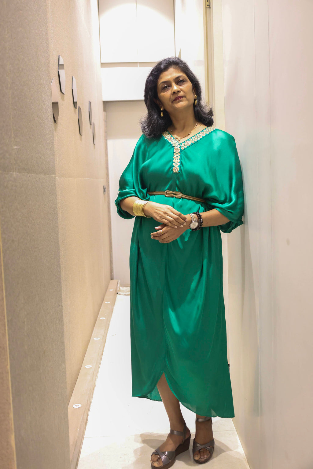 Halo Kaftan Emerald Green