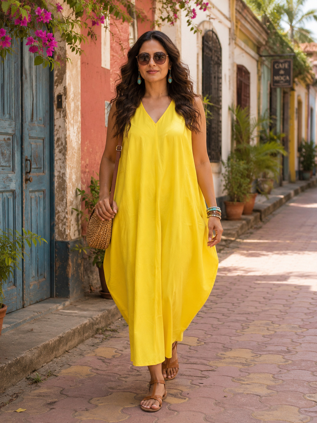 Colva Cocoon Dress - Sunshine Yellow