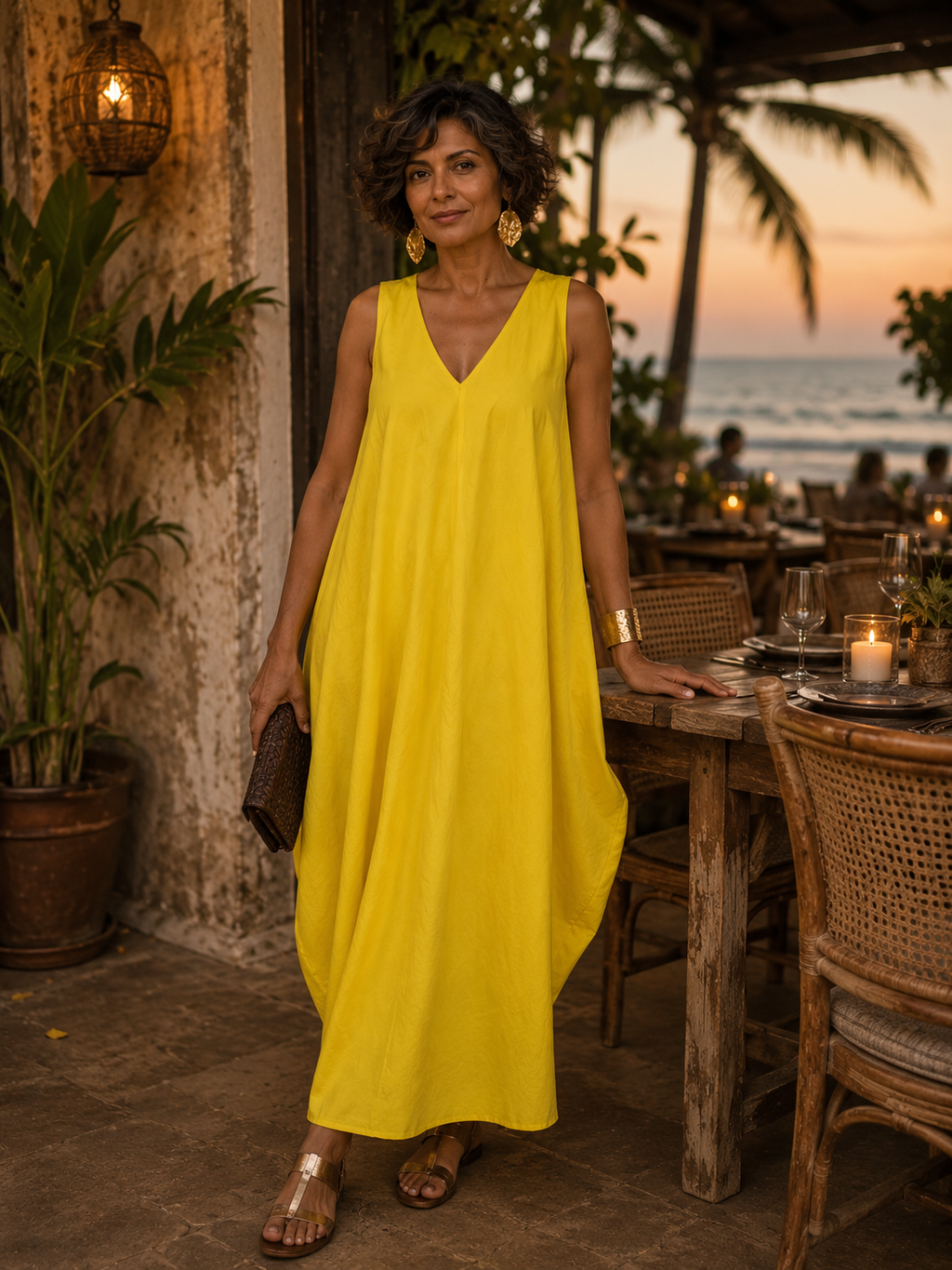 Colva Cocoon Dress - Sunshine Yellow
