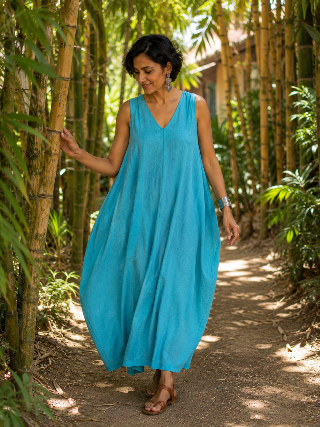 Colva Cocoon Dress - Aqua Blue